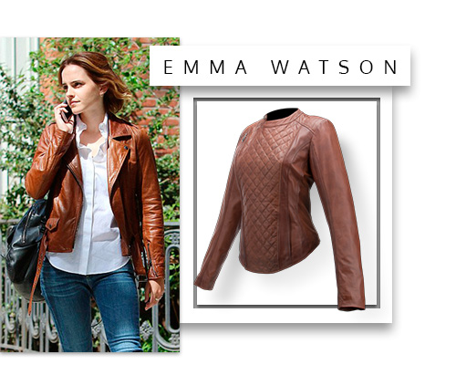 Wear a leather jacket as a CELEBRITY_EMMA