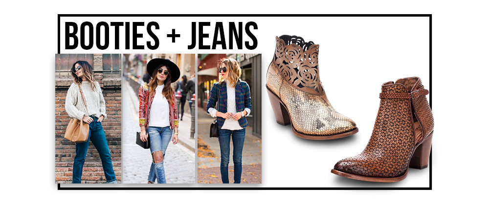 The trendy way to wear jeans and booties