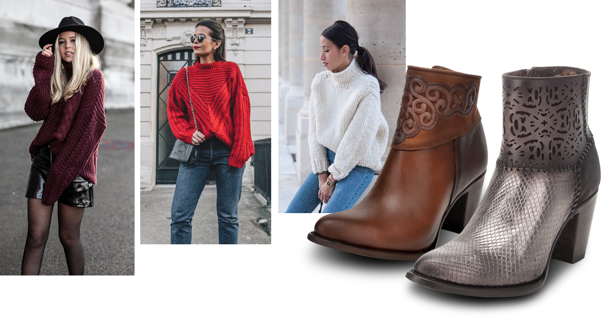 How to look perfect with sweater and booties